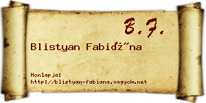 Blistyan Fabiána névjegykártya