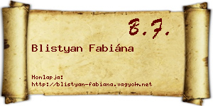 Blistyan Fabiána névjegykártya
